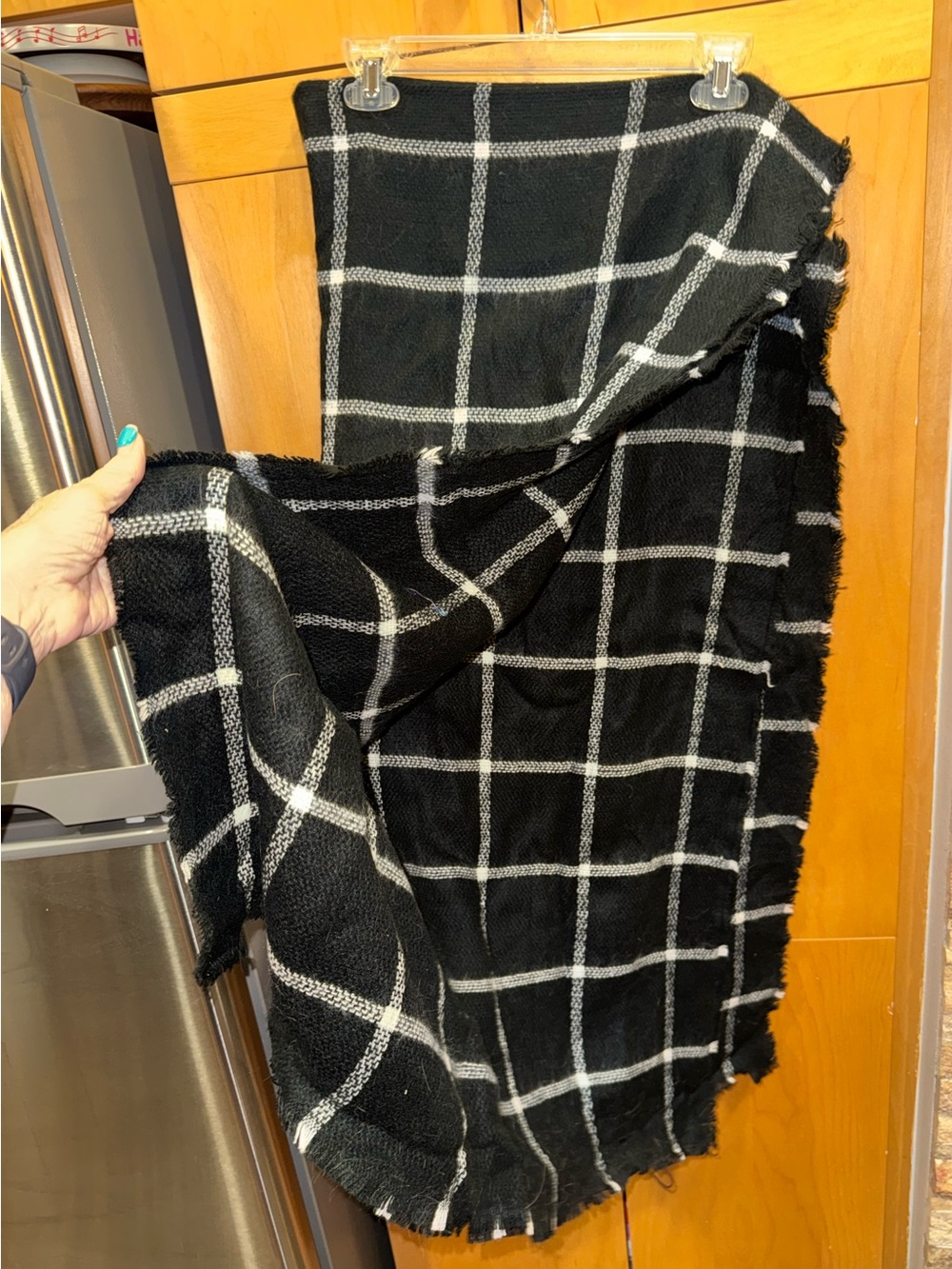 Black & White Plaid Scarf